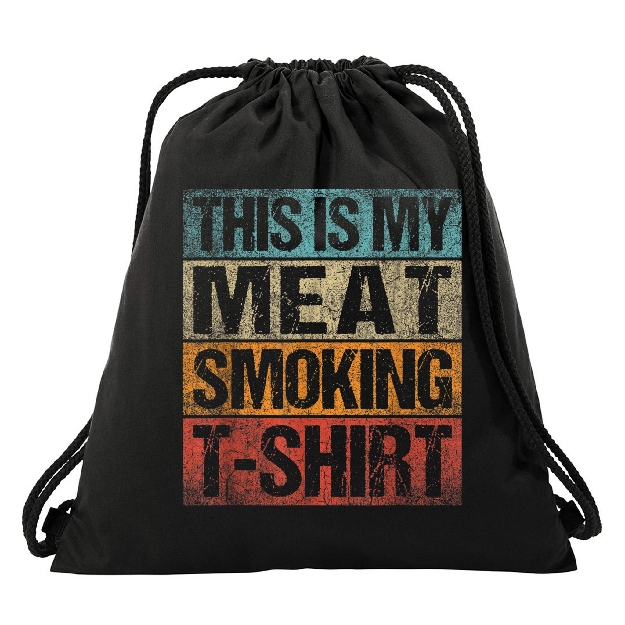 BBQ Smoker Vintage Retro This Is My Meat Smoking BBQ Drawstring Bag