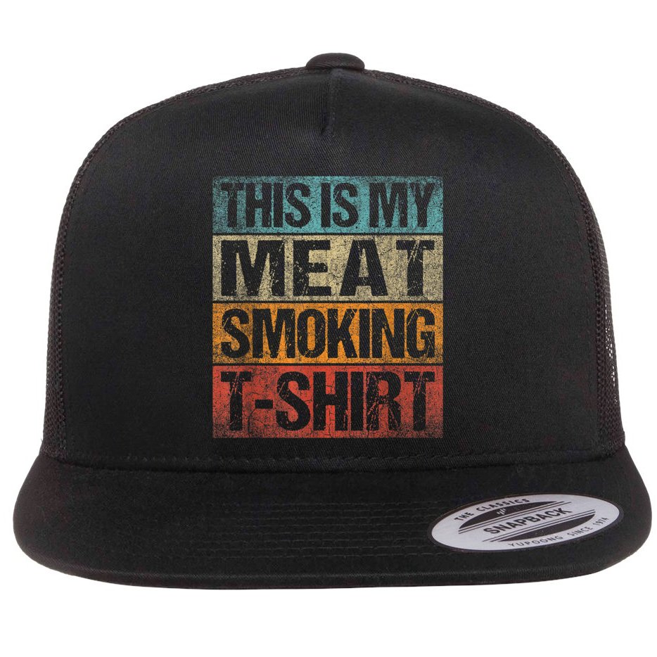 BBQ Smoker Vintage Retro This Is My Meat Smoking BBQ Flat Bill Trucker Hat