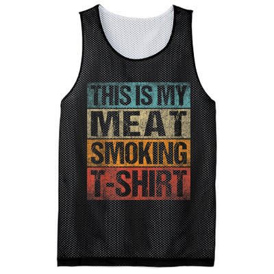 BBQ Smoker Vintage Retro This Is My Meat Smoking BBQ Mesh Reversible Basketball Jersey Tank