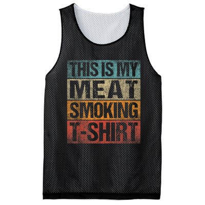 BBQ Smoker Vintage Retro This Is My Meat Smoking BBQ Mesh Reversible Basketball Jersey Tank