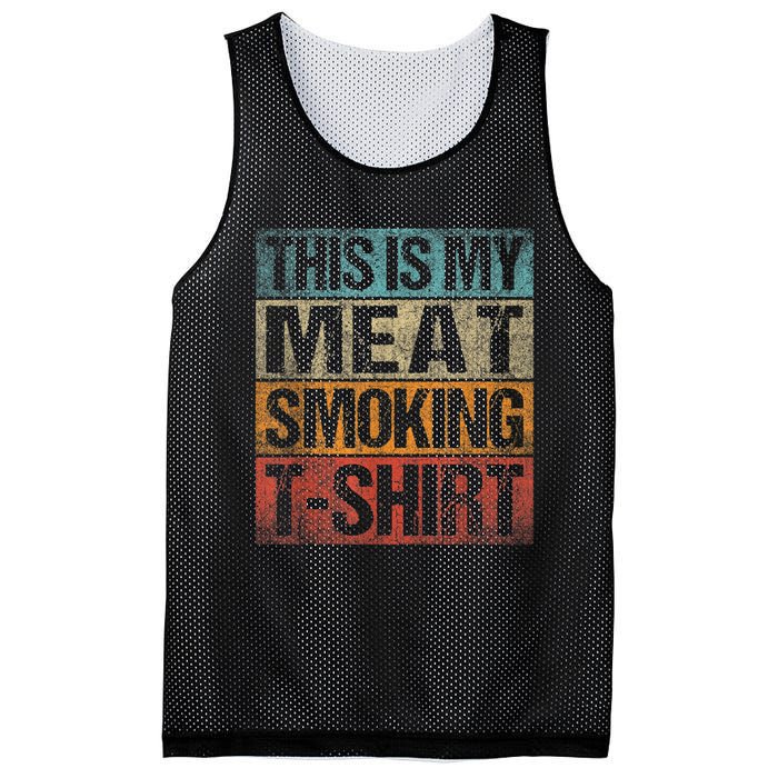 BBQ Smoker Vintage Retro This Is My Meat Smoking BBQ Mesh Reversible Basketball Jersey Tank