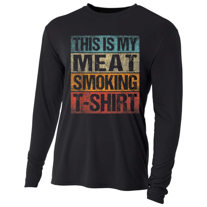 BBQ Smoker Vintage Retro This Is My Meat Smoking BBQ Cooling Performance Long Sleeve Crew