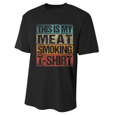 BBQ Smoker Vintage Retro This Is My Meat Smoking BBQ Performance Sprint T-Shirt