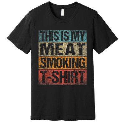 BBQ Smoker Vintage Retro This Is My Meat Smoking BBQ Premium T-Shirt