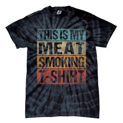 BBQ Smoker Vintage Retro This Is My Meat Smoking BBQ Tie-Dye T-Shirt