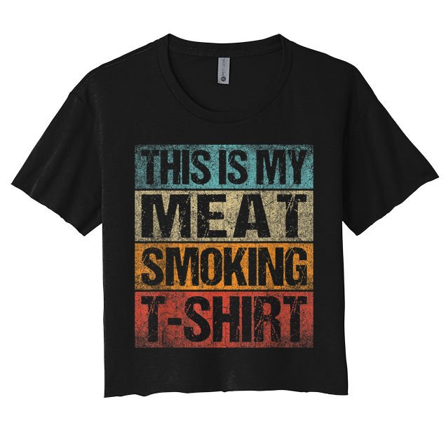 BBQ Smoker Vintage Retro This Is My Meat Smoking BBQ Crop Top