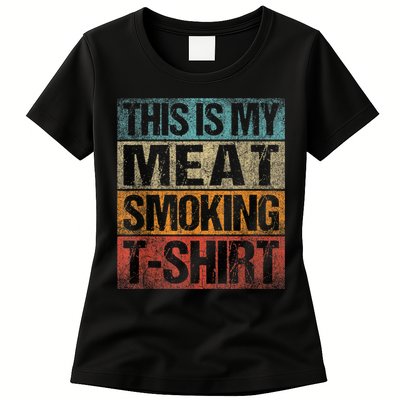 BBQ Smoker Vintage Retro This Is My Meat Smoking BBQ Womens T-Shirt