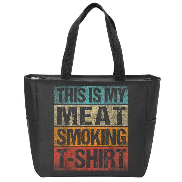 BBQ Smoker Vintage Retro This Is My Meat Smoking BBQ Zip Tote Bag