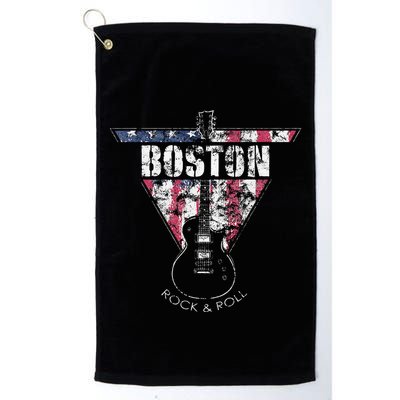 Boston Souvenir Vintage American Flag Guitar Player Rock Golf Towel