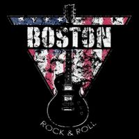 Boston Souvenir Vintage American Flag Guitar Player Rock Womens T-Shirt