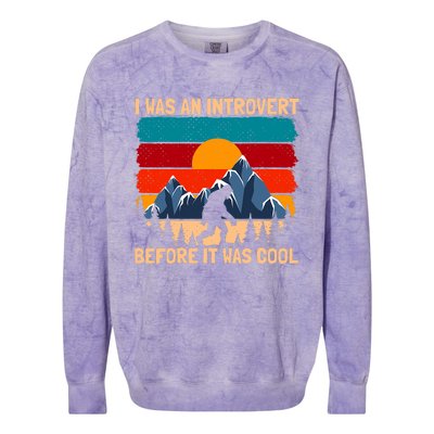 Bigfoot Sasquatch Vintage Retro Sunset Introvert Camp Colorblast Crewneck Sweatshirt