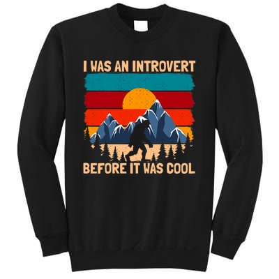 Bigfoot Sasquatch Vintage Retro Sunset Introvert Camp Sweatshirt