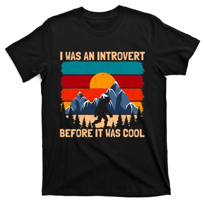 Bigfoot Sasquatch Vintage Retro Sunset Introvert Camp T-Shirt