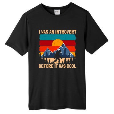 Bigfoot Sasquatch Vintage Retro Sunset Introvert Camp Tall Fusion ChromaSoft Performance T-Shirt