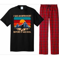 Bigfoot Sasquatch Vintage Retro Sunset Introvert Camp Pajama Set