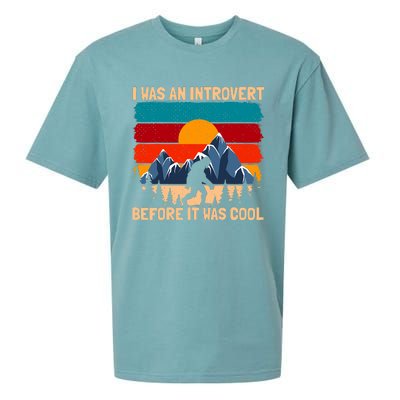 Bigfoot Sasquatch Vintage Retro Sunset Introvert Camp Sueded Cloud Jersey T-Shirt