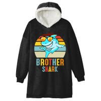 Brother Shark Vintage Retro Pajamas Shark Lover Father's Day Hooded Wearable Blanket