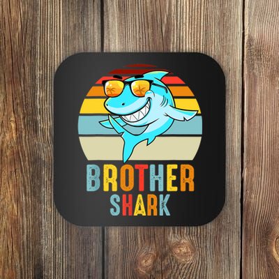 Brother Shark Vintage Retro Pajamas Shark Lover Father's Day Coaster