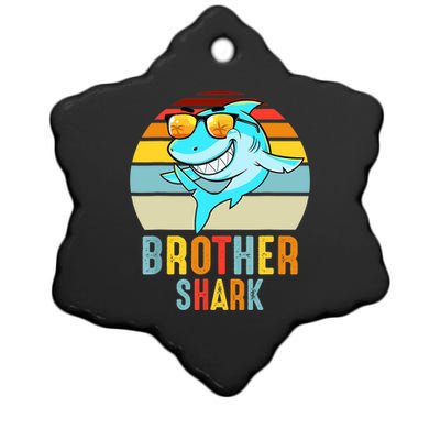 Brother Shark Vintage Retro Pajamas Shark Lover Father's Day Ceramic Star Ornament