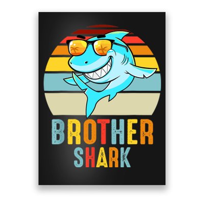 Brother Shark Vintage Retro Pajamas Shark Lover Father's Day Poster