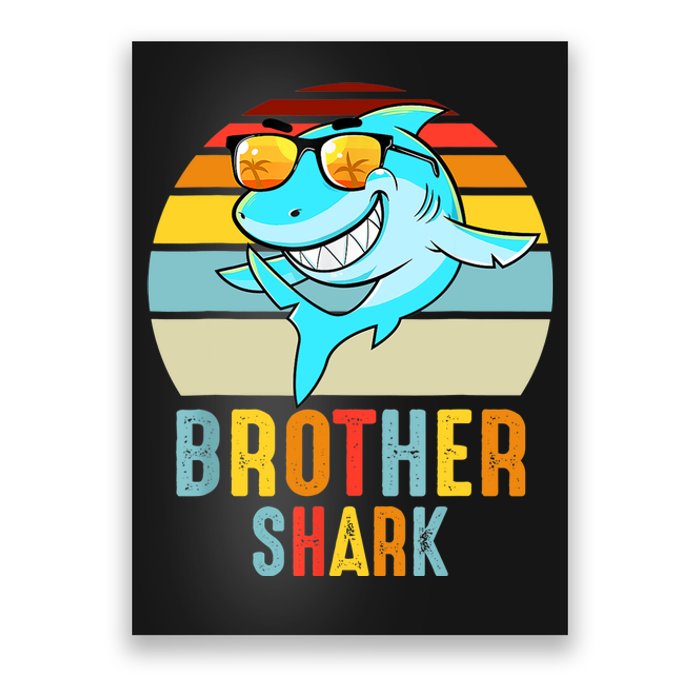 Brother Shark Vintage Retro Pajamas Shark Lover Father's Day Poster