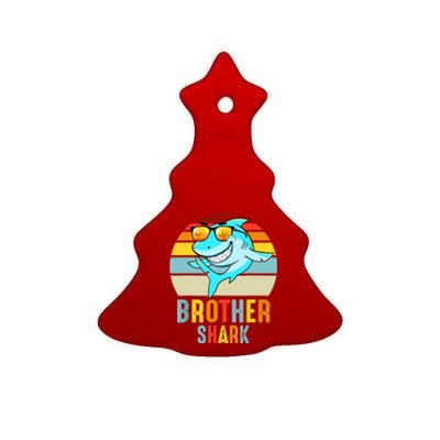 Brother Shark Vintage Retro Pajamas Shark Lover Father's Day Ceramic Tree Ornament