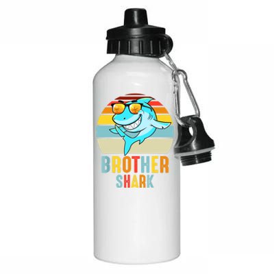 Brother Shark Vintage Retro Pajamas Shark Lover Father's Day Aluminum Water Bottle