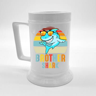 Brother Shark Vintage Retro Pajamas Shark Lover Father's Day Beer Stein