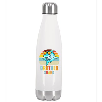 Brother Shark Vintage Retro Pajamas Shark Lover Father's Day Stainless Steel Insulated Water Bottle