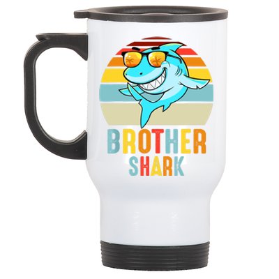 Brother Shark Vintage Retro Pajamas Shark Lover Father's Day Stainless Steel Travel Mug