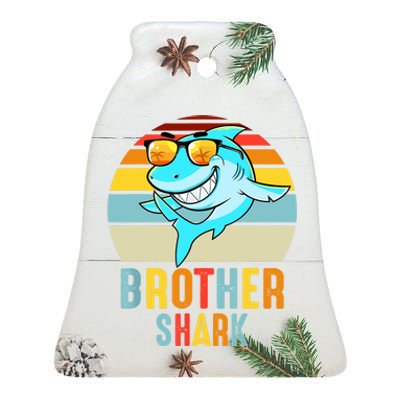 Brother Shark Vintage Retro Pajamas Shark Lover Father's Day Ceramic Bell Ornament