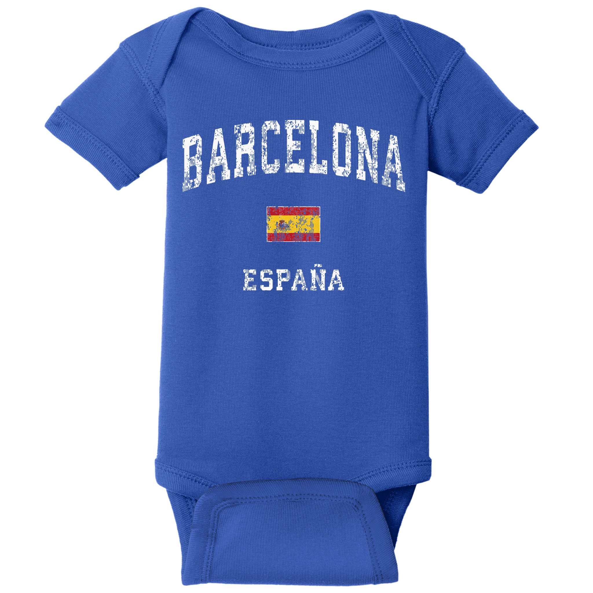 Barcelona Spain Vintage Athletic Sports Design Baby Bodysuit