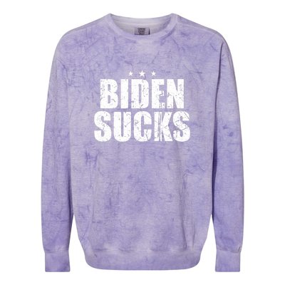 Biden Sucks Vintage Colorblast Crewneck Sweatshirt