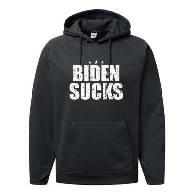 Biden Sucks Vintage Performance Fleece Hoodie