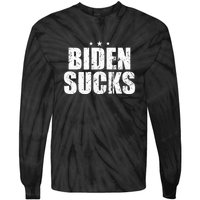 Biden Sucks Vintage Tie-Dye Long Sleeve Shirt