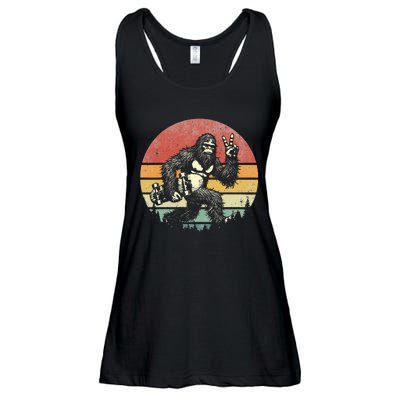 Bigfoot Skater Vintage Sasquatch Skateboarding Ladies Essential Flowy Tank