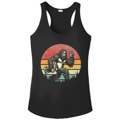 Bigfoot Skater Vintage Sasquatch Skateboarding Ladies PosiCharge Competitor Racerback Tank