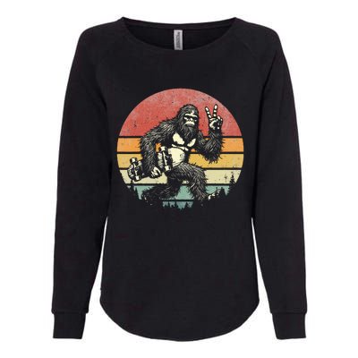 Bigfoot Skater Vintage Sasquatch Skateboarding Womens California Wash Sweatshirt