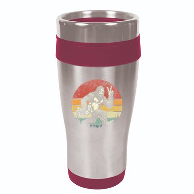 Bigfoot Skater Vintage Sasquatch Skateboarding 16oz Travel Tumbler