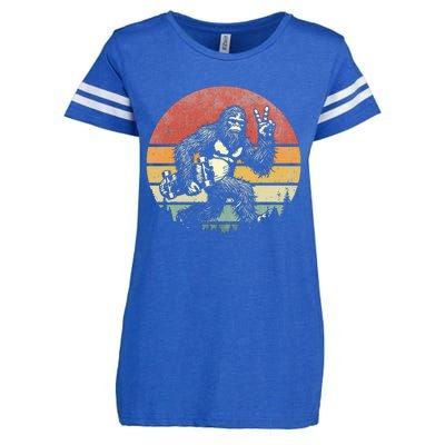 Bigfoot Skater Vintage Sasquatch Skateboarding Enza Ladies Jersey Football T-Shirt