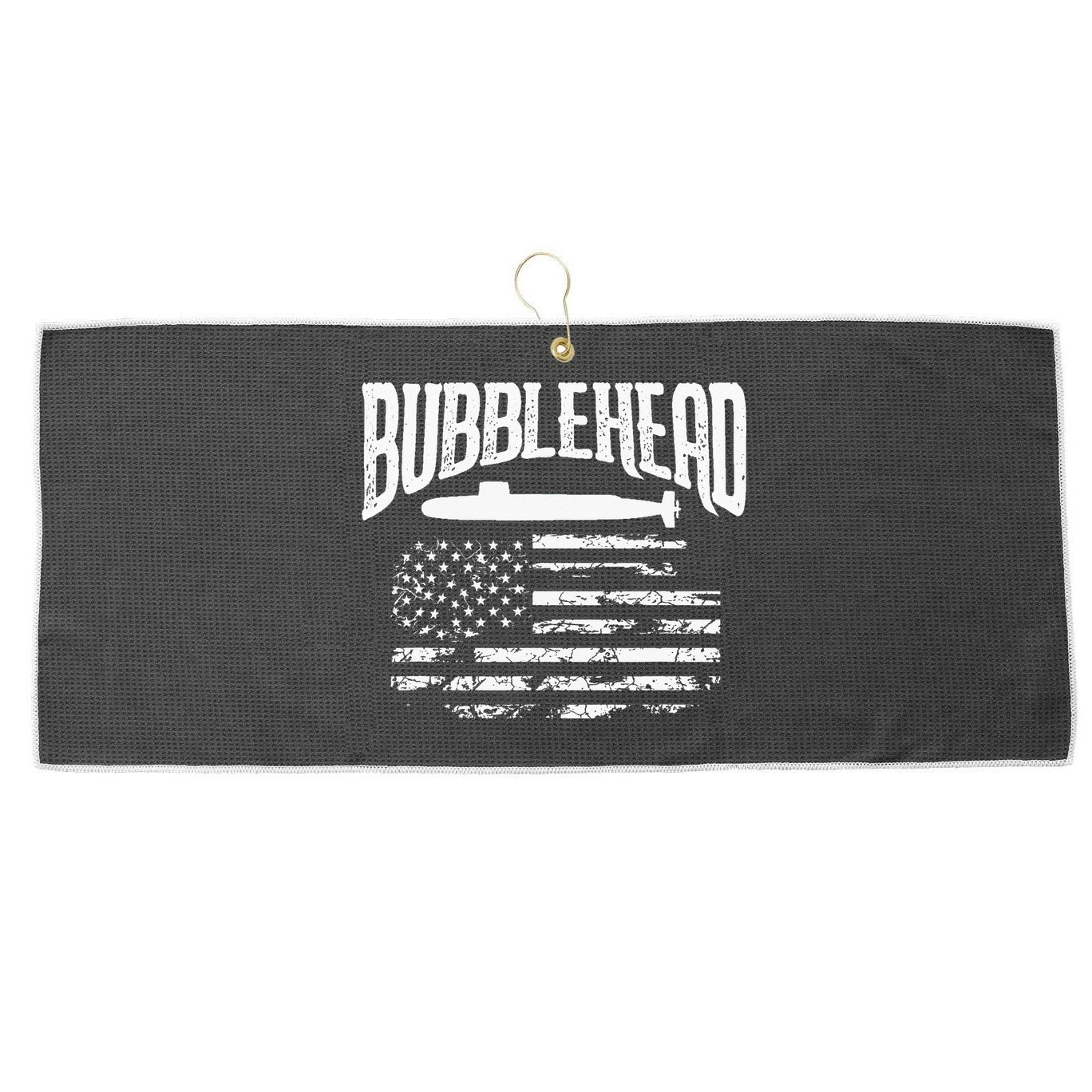 Bubblehead Submarine Veteran Gift For Submariner Large Microfiber Waffle Golf Towel