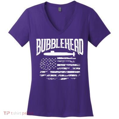 Bubblehead Submarine Veteran Gift For Submariner Women's V-Neck T-Shirt