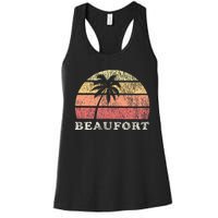 Beaufort Sc Vintage 70s Retro Throwback Women's Racerback Tank