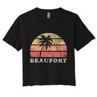 Beaufort Sc Vintage 70s Retro Throwback Women's Crop Top Tee