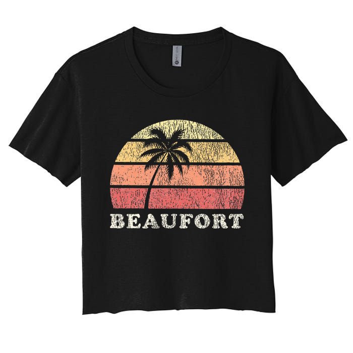 Beaufort Sc Vintage 70s Retro Throwback Women's Crop Top Tee