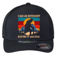 Bigfoot Sasquatch Vintage Retro Sunset Introvert Flexfit Unipanel Trucker Cap