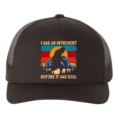 Bigfoot Sasquatch Vintage Retro Sunset Introvert Yupoong Adult 5-Panel Trucker Hat