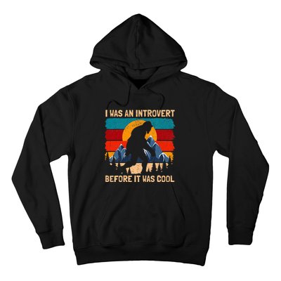 Bigfoot Sasquatch Vintage Retro Sunset Introvert Hoodie