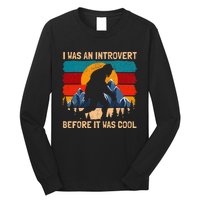 Bigfoot Sasquatch Vintage Retro Sunset Introvert Long Sleeve Shirt