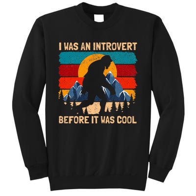 Bigfoot Sasquatch Vintage Retro Sunset Introvert Sweatshirt